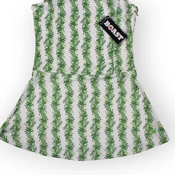 BOAST USA Girls Small Tennis Flora P Dress White Green Racerback Mini NWT - Picture 5 of 16